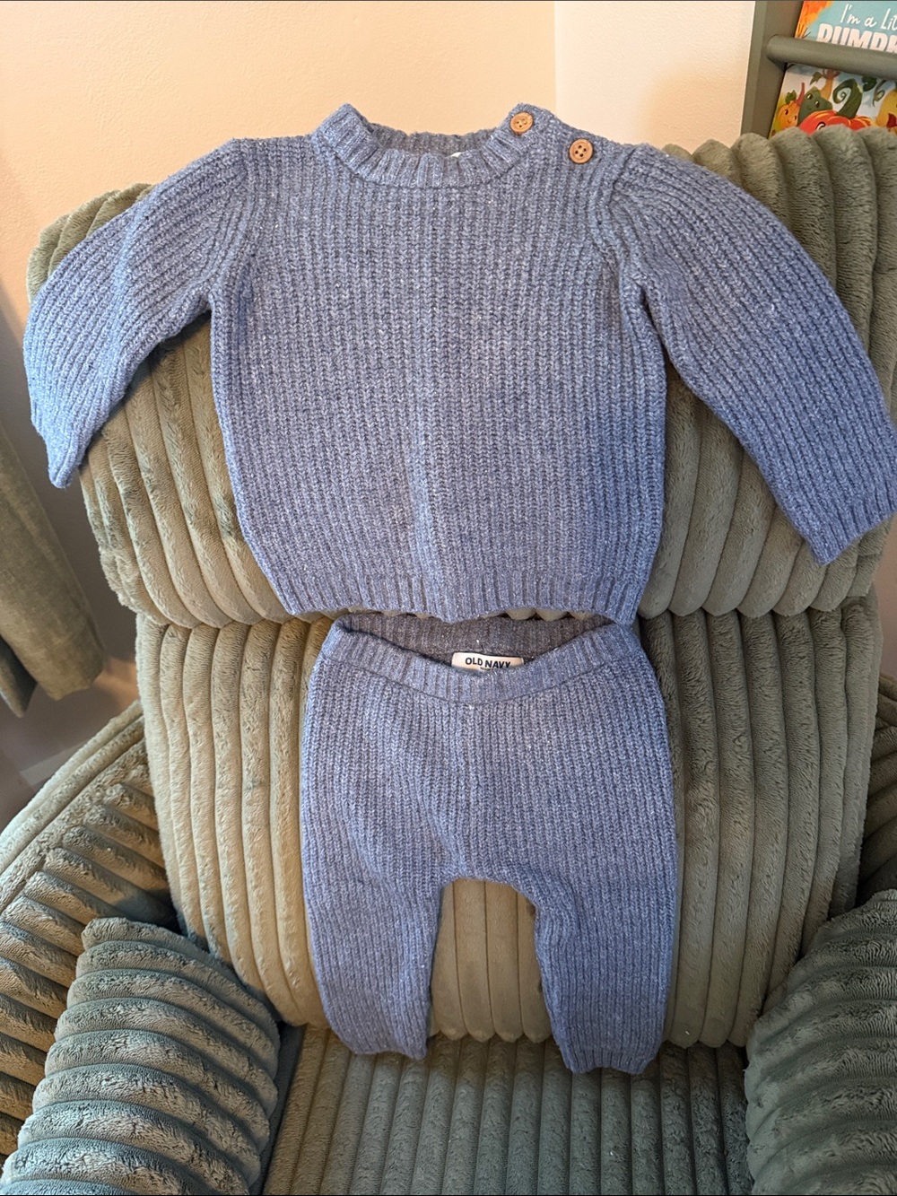 Old Navy Blue Knit Sweater & Pants Set